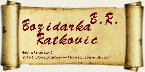 Božidarka Ratković vizit kartica